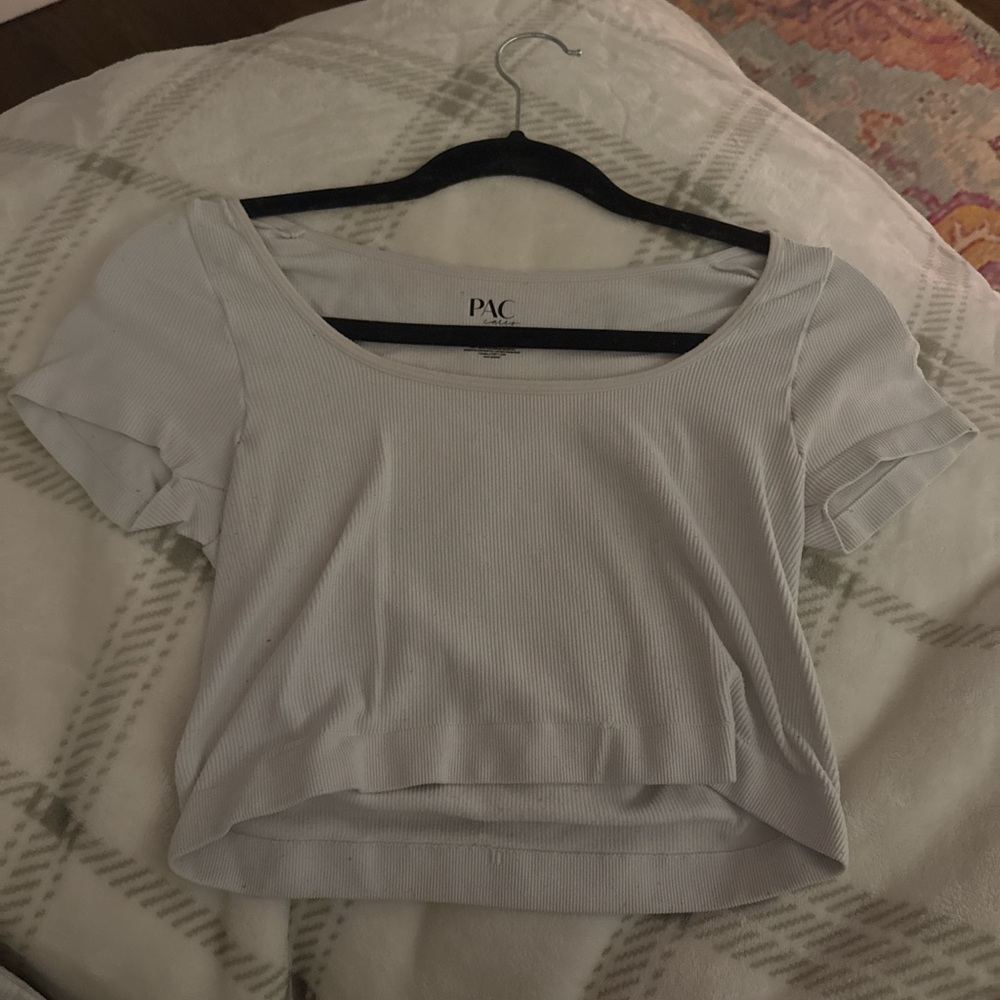 White ribbed crop top Pacsun
